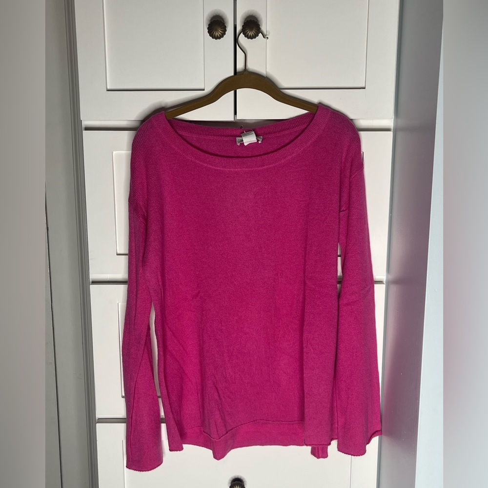 NWT Sara Campbell 100% Cashmere Pink Sweater | Size M